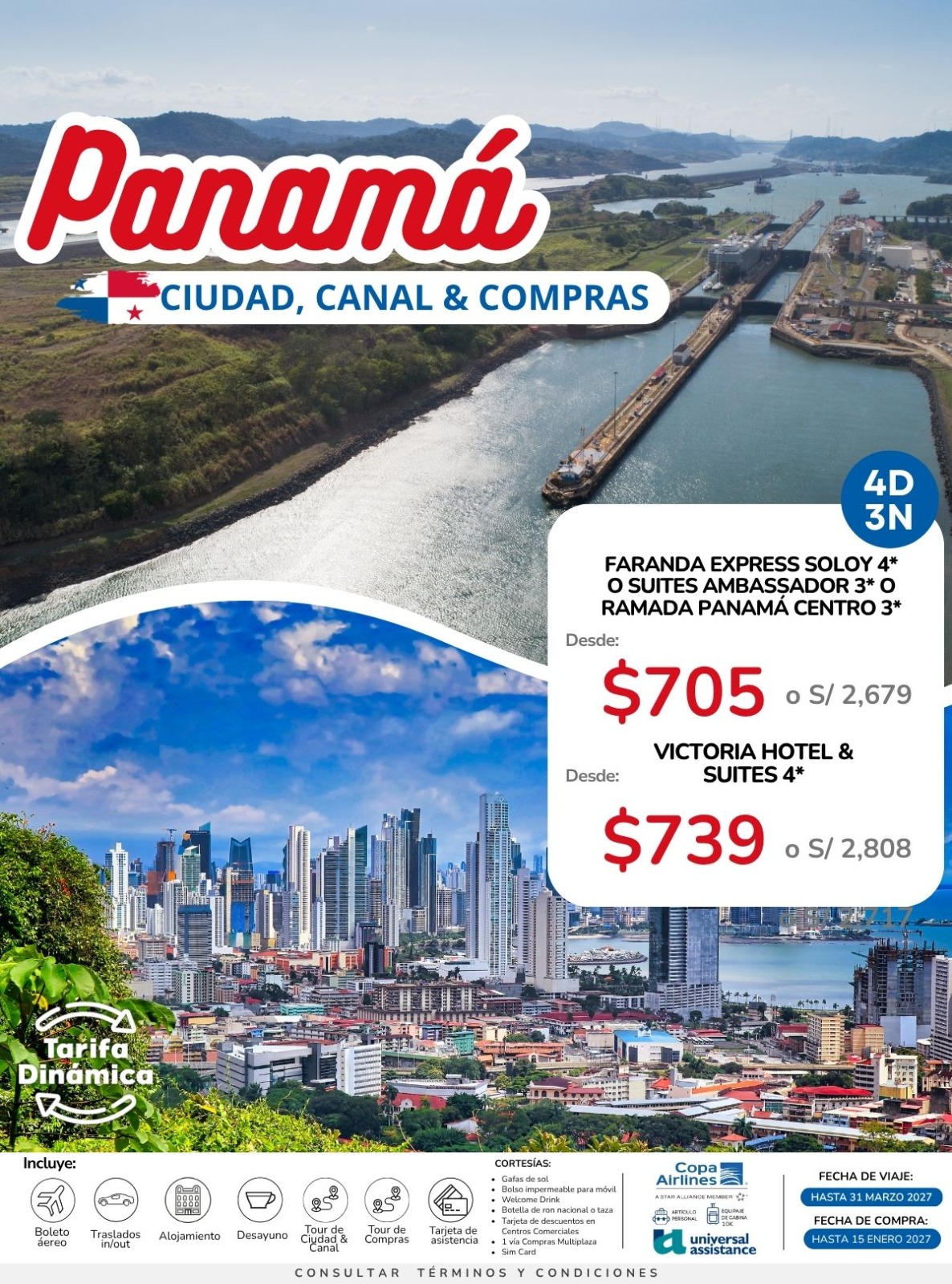 Panamá · ciudad, canal y compras
