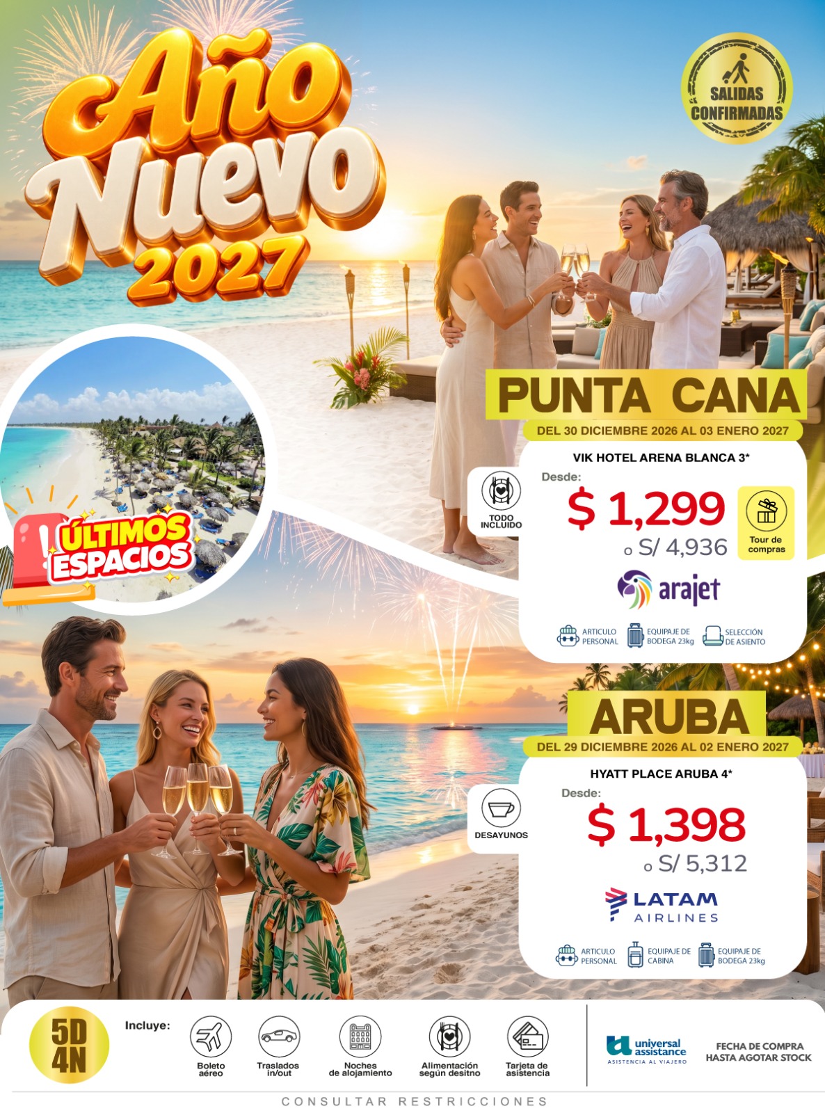 Año Nuevo · Punta Cana y Aruba