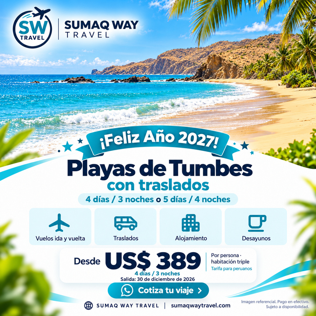 Playas de tumbes con traslados ano nuevo 2027